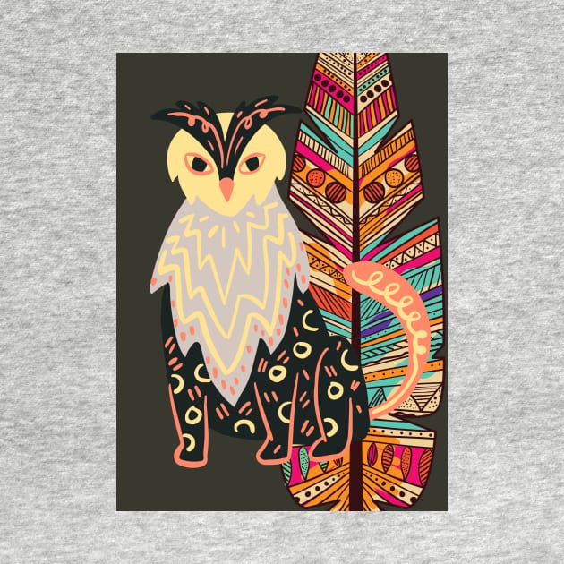 Mexican Alebrije folk art owl-leopard artwork by waltzart